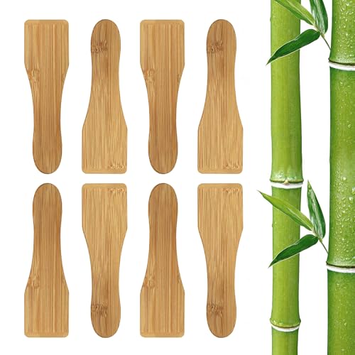 Bamboo Raclette Spatula for Non-stick Pans | Baking Utensils Set | Kitchen Tools & Gadgets - Great Bakeware for Cooking and Decorating (Set of 8)