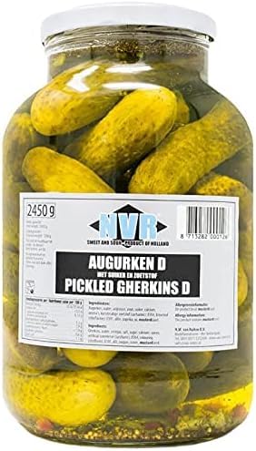 NVR Gherkins in Dill – 2.45kg Jar | Crisp and Tangy Gherkins Infused with Aromatic Dill, Packed in a 2.45kg jar for Long-Lasting Freshness