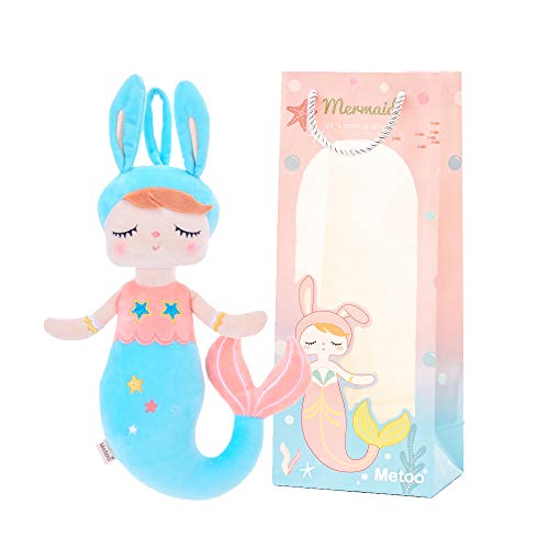 Me Too Sirena Juguete de Peluche Muñeca de Trapo Muñecas de Peluche Regalo de niña Suave y Seguro para Jugar - Serie Angela Sirena con Bolsa de Regalo - Azul