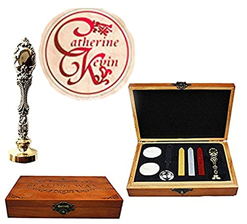 Cachet de cire personnalisé en palissandre avec kit de fonte pour invitation de mariage
