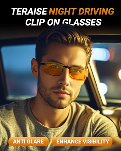 TERAISE Night vision driving glasses, Clip on Sunglasses Over Prescription Glasses Anti-Glare UV400 for Men Women Driving3