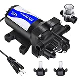 TDR Venus 110V AC Water Pressure Booster Pump, 5.5 GPM 75 PSI Diaphragm Transfer Pump with Automatic Pressure Switch, Quiet Self-Priming Pump for RV, Home, Garden Hose & Irrigation