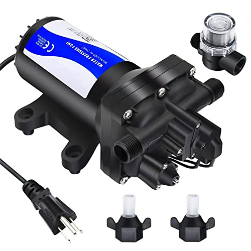 TDR Venus 110V AC Water Pressure Booster Pump 5.5 GPM 75 PSI Diaphragm Transfer Pump with Automatic Pressure Switch Quiet Self-Priming Pump for RV Home Garden Hose & Irrigation