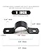 AGUTEA Black Durable U-Clamps Metal Pipe Clamps Double Hole Double Hole Pipe Strap DIY U-Bracket (Pack of 6) (1 INCH)