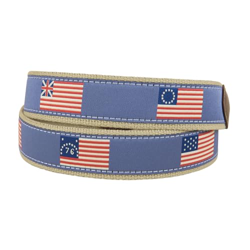 US Flags Leather Tab Belt Made in Maine3