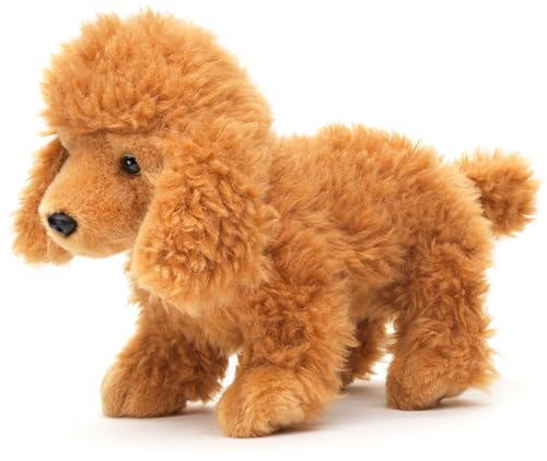 Uni-Toys - Caniche (marrón Claro), de pie (sin Correa) - 30 cm (Longitud) - Perro de Peluche - Peluche de Peluche