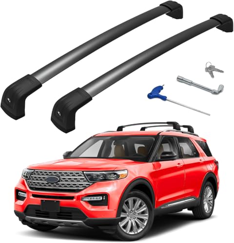HmmtyRack 300lbs Roof Rack Cross Bars Compatible with Ford Explorer 2020-2026, Heavy Duty Aluminum Lockable Roof Rails Crossbars Rooftop Cargo Luggage Basket Carrier Bike Kayak Snowboard