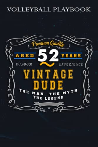 Volleyball Playbook :Vintage Dude The Man Myth Legend 52 Yrs 52nd Birthday: Gifts for Him:The Ultimate Volleyball Coaching Notebook For Drawing Up ... Plan And Practice Planning,Birthday Gifts