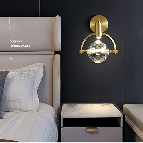 Lámpara de pared de cristal de 5W y aplique moderno dorado 4