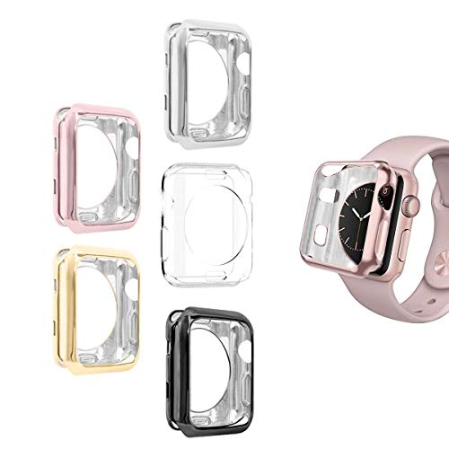 Pttech For Apple Watch 38Mm Case, Iwatch Slim Soft Tpu Bumper Case Transparent Shockproof Protective Cover Replacement For Apple Watch Series 3 Series 2, Crystal Clear #TOP6