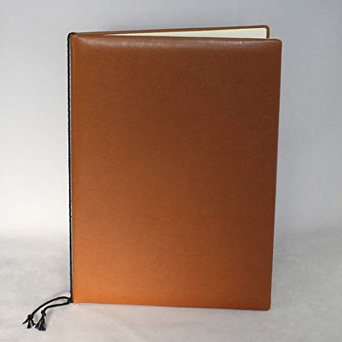 Porte-document en cuir synthétique cognac pour ranger vos dossiers de bureau