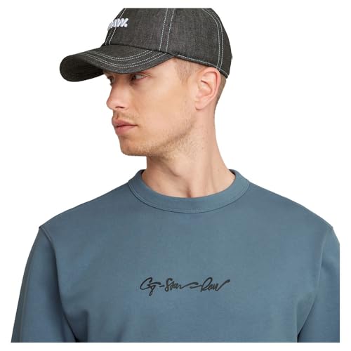 G-Star Herren G-Script Logo Sweatshirt, Blau (avio D26407-D257-1820), XS 6