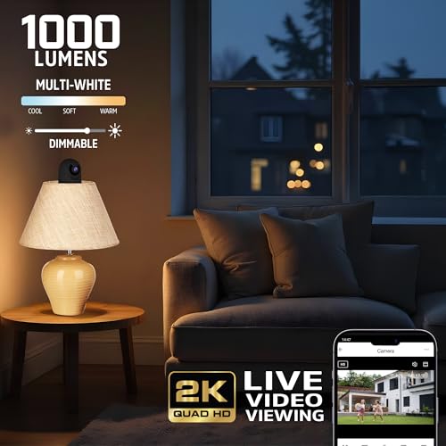 Energizer Smart 2K Light Bulb Security Camera, 1000 Lumens LED Light, 5G&2.4G Wi-Fi Outdoor Socket Camera, Pan Tilt Auto Tracking, (Black, App Enabled Smart Detections) - image 4