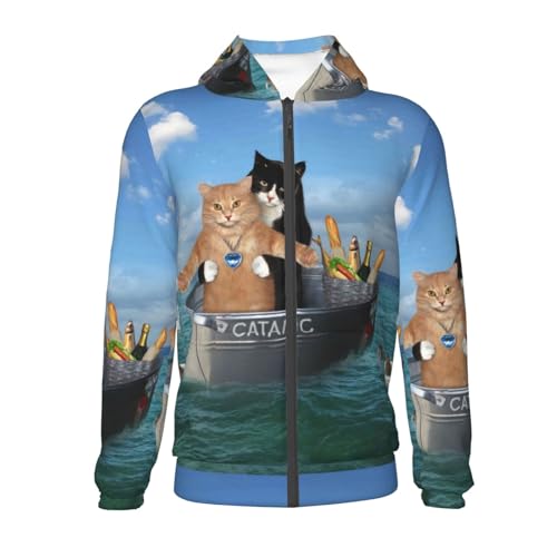 Two Brave Cats Kids Pullover Hoodies Boys Zip Up Sweatshirts Girls Athletic Clothes with Pocket2
