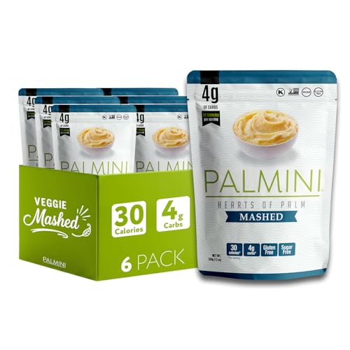 Palmini Mashed | Low-Carb, Low-Calorie Hearts of Palm Mash | Keto, Gluten Free, Vegan, and Non-GMO | As seen on Shark Tank | (12 Ounce Pouch - Pack of 6)