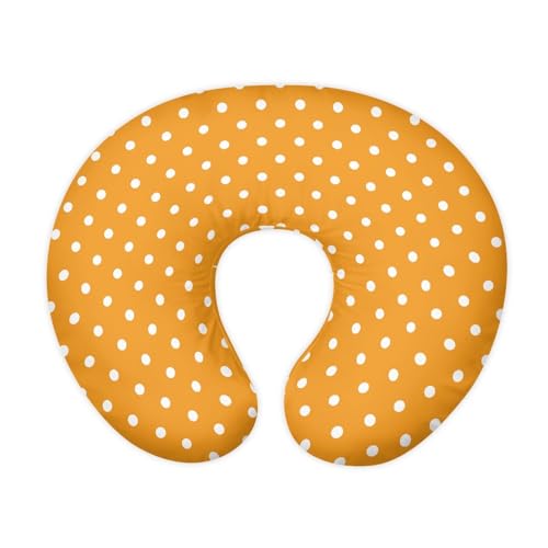 GOSTONG Yellow Polka Dots Nursing Pillow Cover Stretchy Removable Case for Breastfeeding Pillows Ultra Soft Slipcover for Baby Girl and Boy