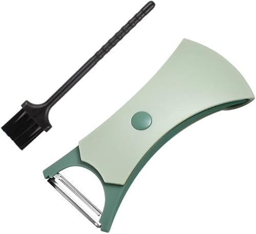2-in-1 Multifunctional Peeler for Fruits & Vegetables - Dual Sharp Stainless Steel Blades - Rotating Shaft, Double-Sided Pivoting Blades (Green),UNIPIN 2022,5.75*2.6