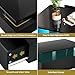 DWVO LED Coffee Table with Storage 4 Drawers, Modern High Glossy Coffee Tables for Living Room, Black Rectangle Coffee Table Small Center Table with Open Display Shelf & Sliding Drawers, Black