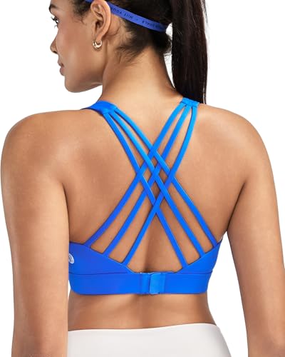 Image of RUNNING GIRL Sports Bras for Women,Crisscross Back High Impact Sports Bra with Hook Closure Workout Supportive Bra
