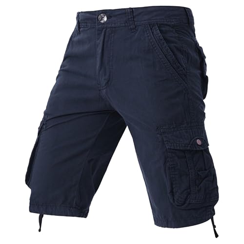 Shorts cargo para hombre en color sólido miniatura 1
