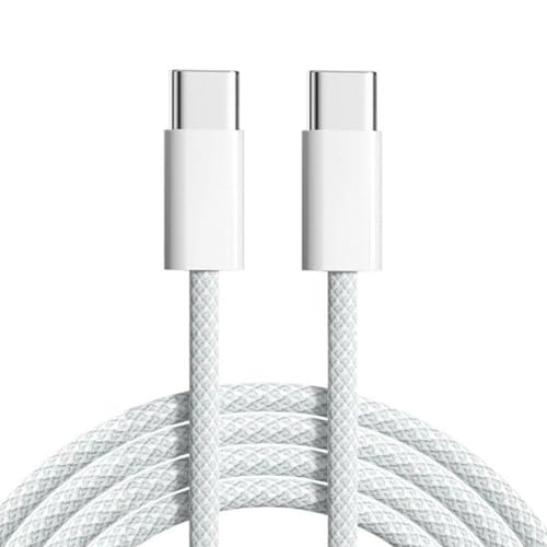 Image of Original 1 Meter Nylon Braided Type C to Type C Cable for iPhone 17 /17 Air /17 Pro /17 Pro Max, 16 /16 Plus /16 Pro /16 Pro Max, iPhone 15, Samsung Galaxy S24 /S23 /S22 /S21 FE Laptop & Other Android Devices