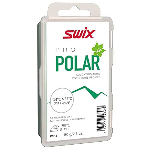 Swix PS Polar Pro Speed Ski and Snowboard Iron-On Wax for Extreme Cold Temperatures, 60g