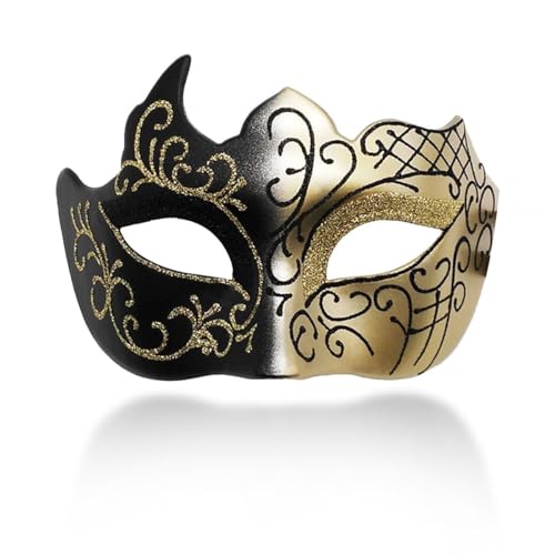 LQTSLFM Máscaras Venezianas Homem, Máscara Vintage de Mascarada, Máscara de Festa Veneziana para Adultos, Máscara de Fantasia para Carnaval Halloween Mascarada Festa Acessórios (C)