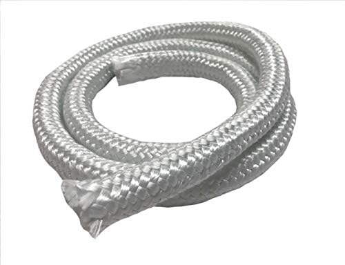 MinGlas Rope Seal - Fiberglass High Density Rope Gasket 1/2" x 8 feet, Firm Round Braided, Stove Boiler Furnace Oven Kiln Door Seal Gasket