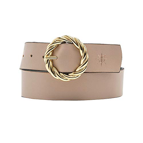 Cinto Feminino Em Couro Comfort Cor Nude F-004 (G)