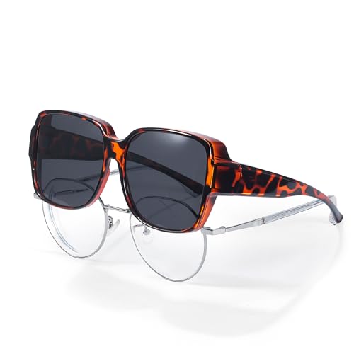 SIPHEW Fit Over Glasses Sunglasses for Women, Polarized Sun Glasses with UV400 Protection for Driving & Outdoors