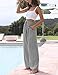 Tanming Wide Leg Linen Pants for Women Summer Flowy High Waisted Beach Palazzo Trousers (Grey-L)