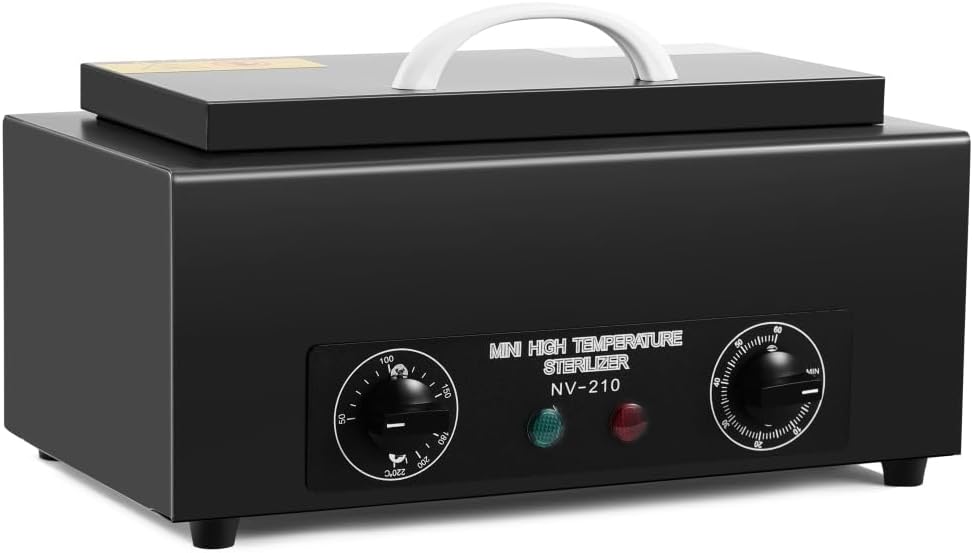 High Temperature Sterilizer Autoclave Machine for Metal Tools with Handle with Timer 110V 300W, 1.5L Capacity, for Dental Tools (Black)