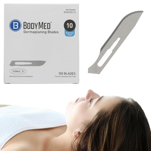 BodyMed Dermaplaning Blades #10 in Carbon Steel, 100 STKS - Steriel voor chirurgische, huidverzorging, ontharing en podologie procedures - Klein detail mes voor schoonheidsspecialisten