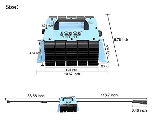10L0L 48V Golf Cart Battery Charger For Ezgo Rxv,18 Amp Fast Charge,Support 3 Type Batteries Smart Charger With Rxv 3 Pin Connector Plug (2023 Improved Version) #TOP1