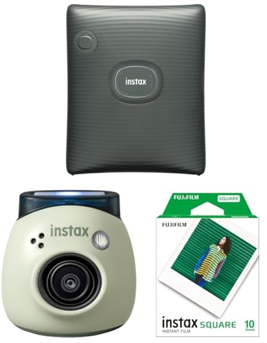 富士フイルム(FUJIFILM) チェキ スマホプリンター INSTAX SQUARE Link ミッドナイトグリーン & 手のひらサイズカメラ チェキ INSTAX Pal ピスタチオグリーン 広角レンズ マルチフォーマット & スクエアフォーマットフィルム 10枚入 instax SQUARE INSTAX SQUARE WW 1（Amazon）