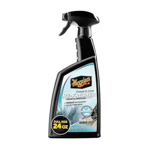 Meguiar’s G180724 Carpet & Cloth Re-Fresher Odor Eliminator Spray, Fresh New Car Smell, 24 Fluid Ounces