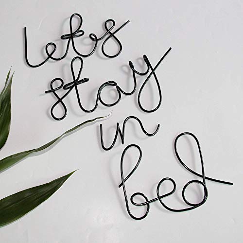 let's stay in bed sign Metal Wall Decor Words Bedroom Decor Housewarming Wedding Love Romantic anniversary Home Wall decor