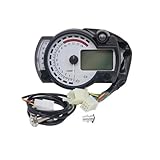 Motorcycle Speedometer Gauge for KOSO RX2N Tachometer Fuel Meter Digital Motorcycle Odometer Speedometer Adjustable 7 Colors Display
