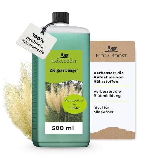 Konfitee Ziergras Dünger Flora Boost 500ml I Für bis zu 100L Gießwasser I Dünger für Ziergräser I Flüssiger Blatt- & Wurzeldünger I 100% natürlicher Pflanzendünger