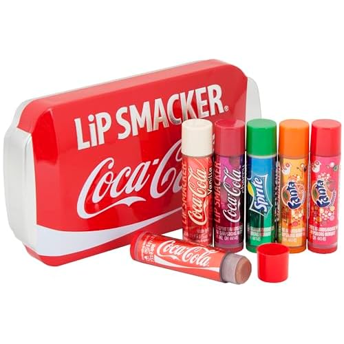 Lip Smacker – Colección Lata Coca-Cola – Set de Bálsamo Labial Hidratante Infantil de Diferentes Sabores – Hidratante Labios Ideal como Regalo Envasado en una Icónica Lata de Coca Cola – Pack de 6
