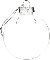 Vista 1 de 6 Piezas de Bolas de Navidad Transparentes, 80mm/3.14 in Bolas de Ornamento de Plástico Transparente Rellenables de Bricolaje con una Cuerda