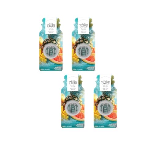 Image of Yankee Candle Smart Scent Vent Clip Car Air Freshener, Adjustable Fragrance Strength, Long Lasting Odor Neutralizing Car Fragrance, Bahama Breeze (Pack of 4)