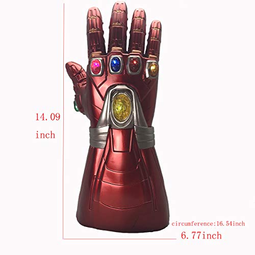 Yacn - Guantelete para adulto de Iron Man «Vengadores Endgame», guantelete Gemas del Infinito, con efectos luminosos