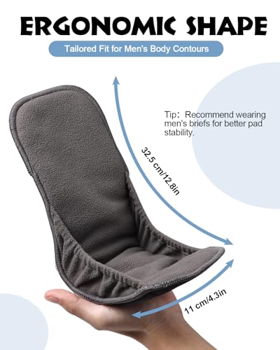 Lictin Reusable Incontinence Pads for Men, 2 Packs Pad for Mens for Urinary Leakage, Washable Incontinence Guards with Maximum Absorbency to Prevent Leaks