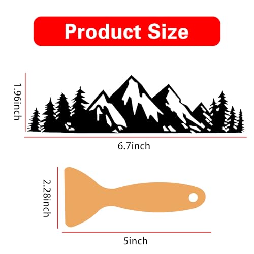 Image of ijuicy Snow Mountain Sticker Decal, 7 inch Waterproof Trunk Logo Decal Sticker with Scraper, Car Body Trunk Self-Adhesive Decoration Decals Stickers, Universal for Most Cars (Black)