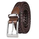 Dockers Men's 1 1/4 in. Laced Braid Metal Logo Belt, Tan, 44