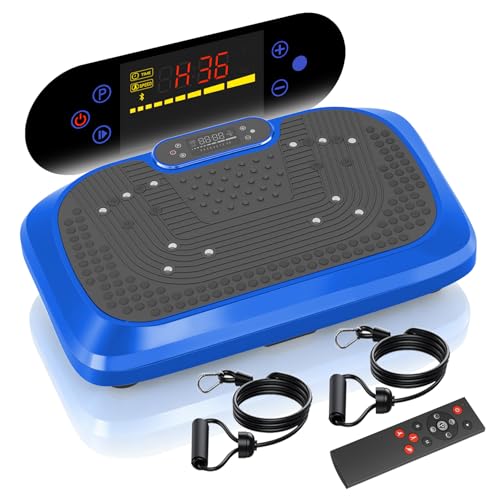 Image of ALSO GO Vibration Plate Exercise Machine, 200 Speeds & 10 Models, 500LB Capacity, LED Display, Bluetooth Audio, Large Shake Plate with Loop Bands for Full Body Fitness, Lymphatic Drainage, Pain Relief