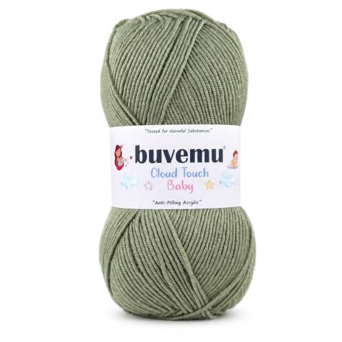 Image of Cloud Touch Baby - DK Weight Soft Anti-Pilling Yarn for Baby Clothes, Blankets & Amigurumi Crochet & Knitting, 90% Acrylic 10% Viscose derived from Bamboo, 3.53 Oz / 262 Yards (Sage Green)
