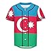 Vnurnrn Azerbaijan Flag Mens Baseball Button Down Jersey Hipster Hip Hop T Shirts