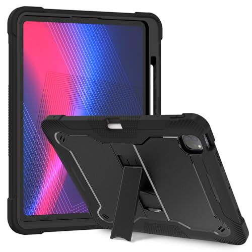 Coque iPad Pro 13 2024 rigide noire résistante aux chocs avec support